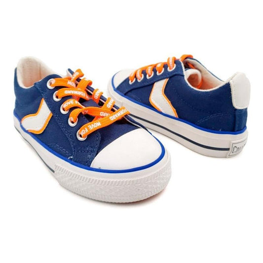Zapatilla De Niño Cordones Estampados Azul - Louicid