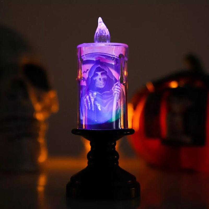 Set 3 Lamparas Con Luz Led Vela Decorativa Para Halloween - Louicid