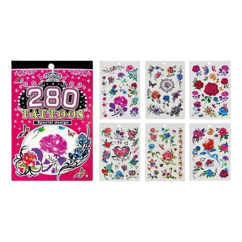 Set 40 Hojas Tatuajes Temporales Diseños Sorpresa Cumpleaños - Louicid