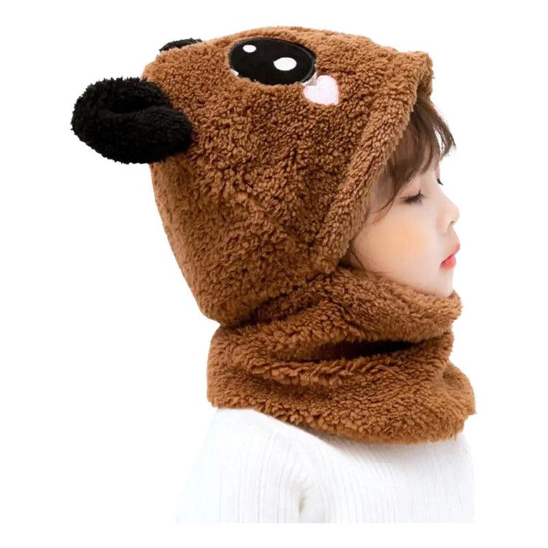 Pasamontaña De Felpa Oso Panda Gorro Con Cuello Infantil - Louicid