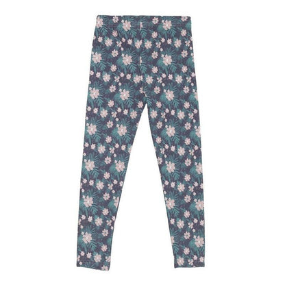 Calza De Niña Azul Estampado Floreal Pillin - Louicid