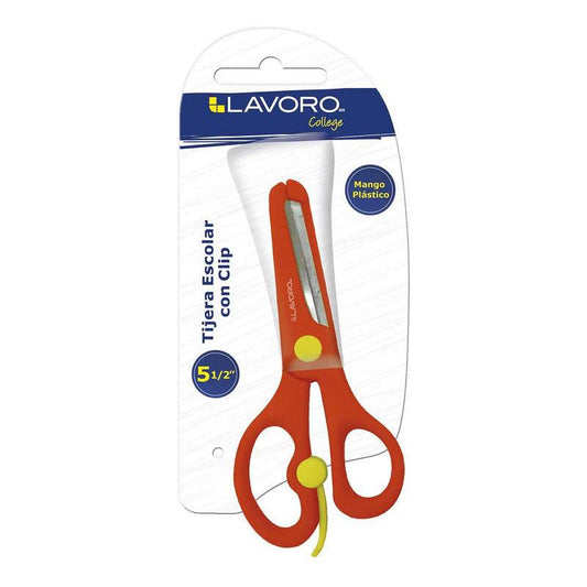 Tijera Escolar Con Clip De 5 1/2 Pulgadas Lavoro - Louicid