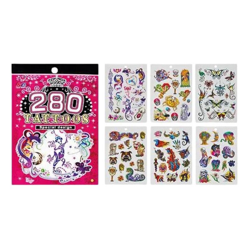 Set 40 Hojas Tatuajes Temporales Diseños Sorpresa Cumpleaños - Louicid