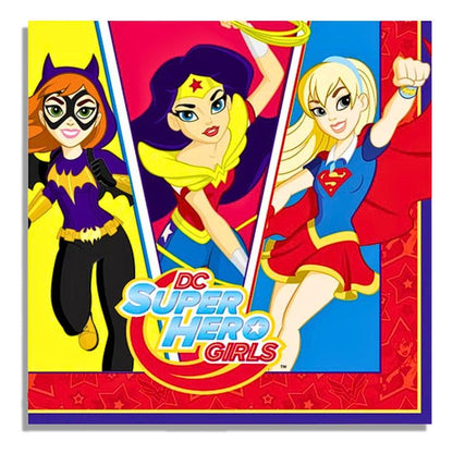 Set 12 Servilletas Super Hero Girls Para Cumpleaños - Louicid