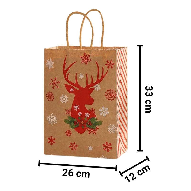 Bolsa Para Regalo Icono Navideño 33x26x12cm Diseño Navidad - Louicid