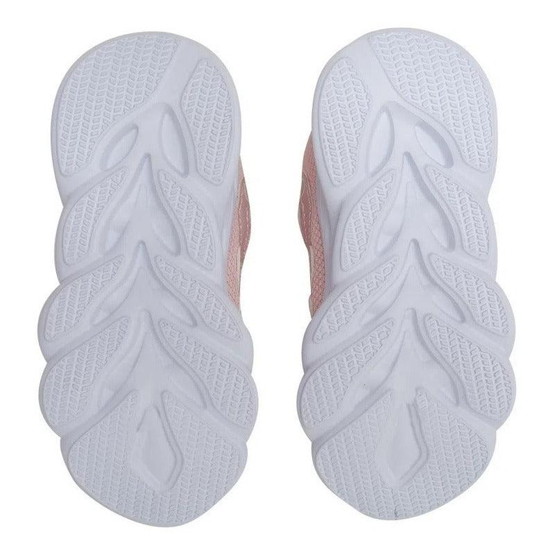Zapatilla Niña Velcro Elástico Con Luces Led Rosado - Louicid