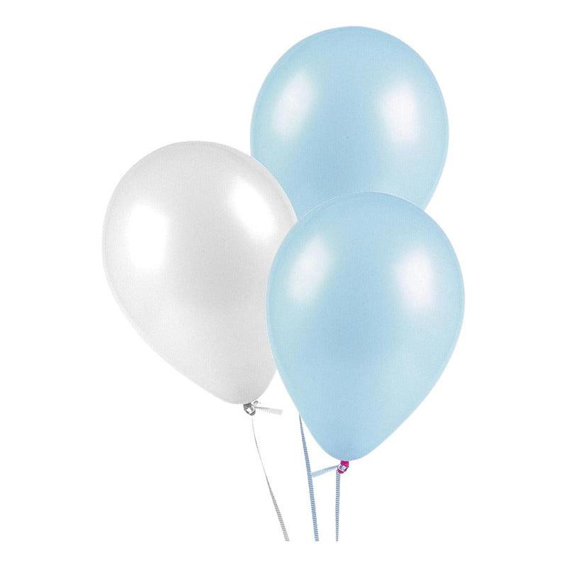 Globo Liso Blanco/color De 25 Unidades Celebraciones Glam - Louicid