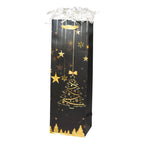 Bolsa De Regalo Para Botella Diseño Navidad Negro Dorado - Louicid