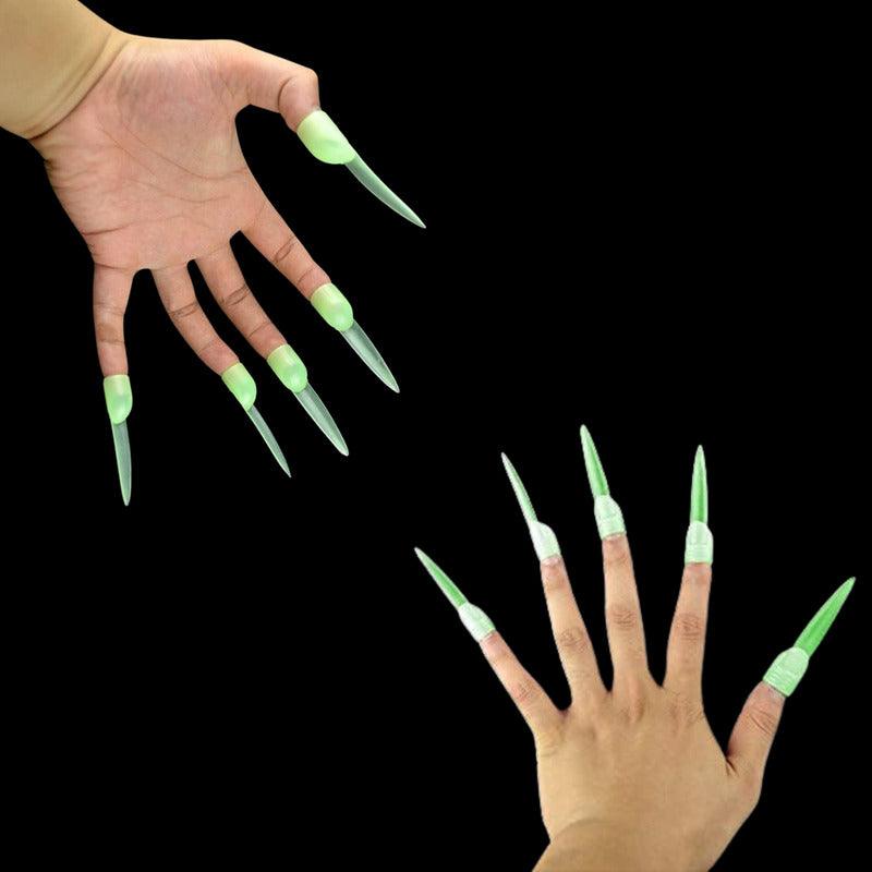 Set Dientes Y 5 Dedos Fluorescente De Vampiro Disfraz Para Halloween - Louicid