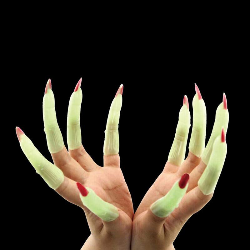 Set 10 Dedos Fluorescente De Bruja Disfraz Para Halloween - Louicid