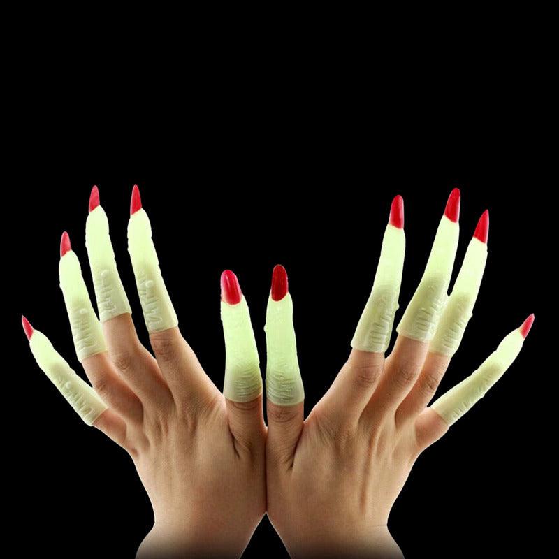 Set 10 Dedos Fluorescente De Bruja Disfraz Para Halloween - Louicid