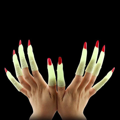 Set 10 Dedos Fluorescente De Bruja Disfraz Para Halloween - Louicid