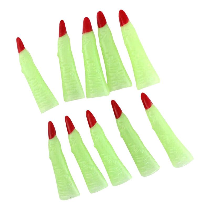 Set 10 Dedos Fluorescente De Bruja Disfraz Para Halloween - Louicid