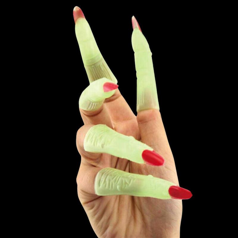 Set 10 Dedos Fluorescente De Bruja Disfraz Para Halloween - Louicid