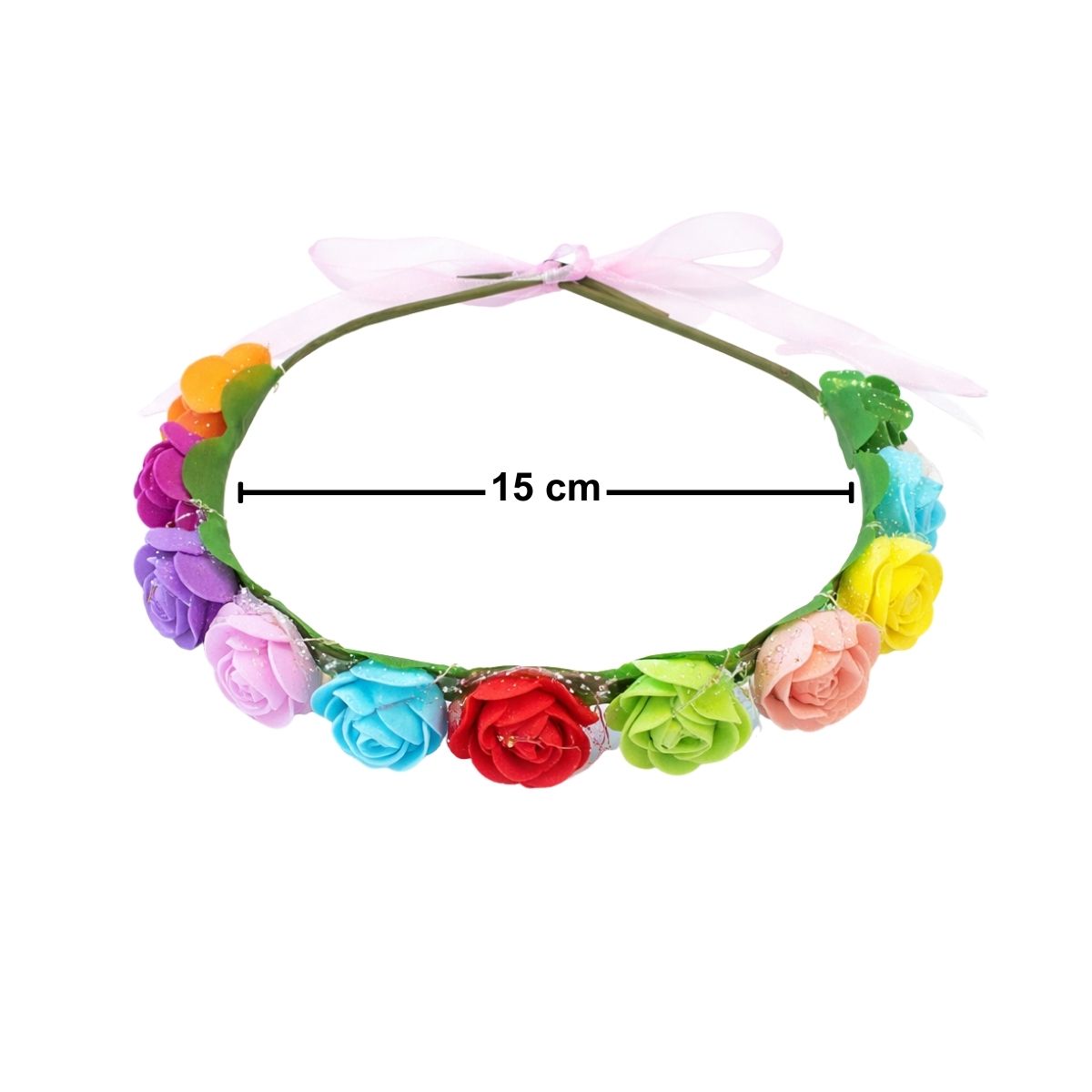 Diadema de Rosas con Luces LED Multicolor Medidas - Louicid