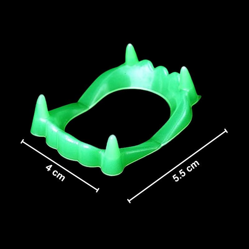 Set Dientes Y 5 Dedos Fluorescente De Vampiro Disfraz Para Halloween - Louicid