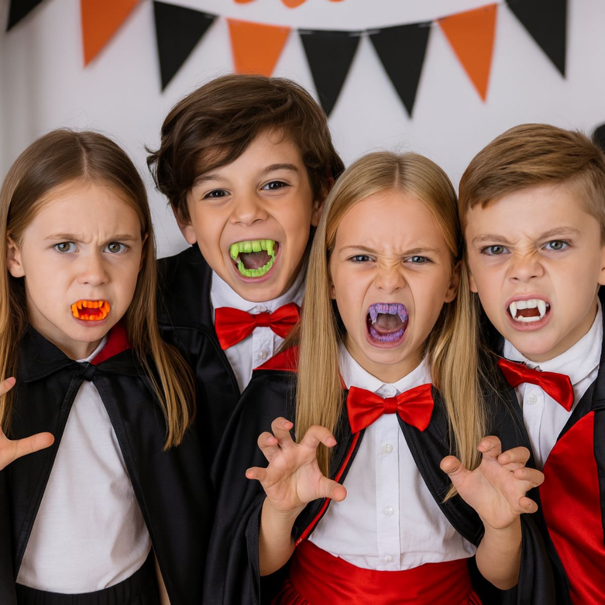 Dientes Vampiro Multicolor 12pzas Fiesta Halloween - Louicid