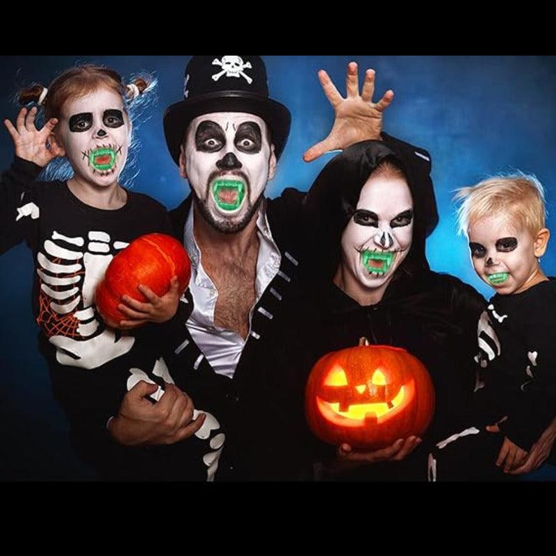 Set Dientes Y 5 Dedos Fluorescente De Vampiro Disfraz Para Halloween - Louicid