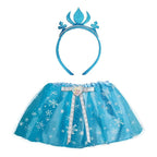 Disfraz Frozen Disney Falda Con Cintillo Corona Celeste - Louicid