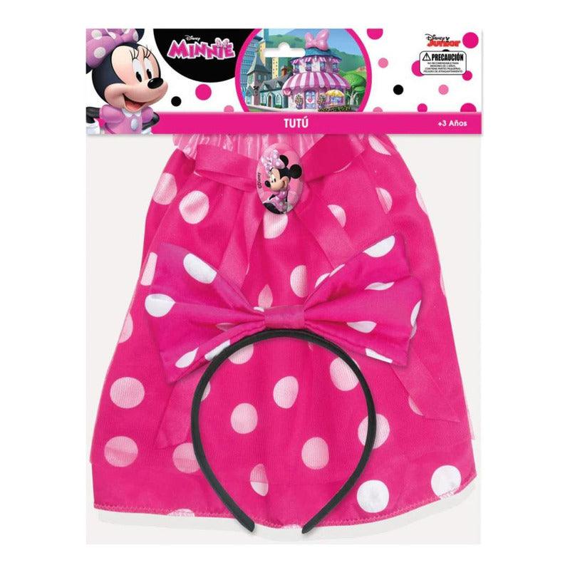 Disfraz Minnie Falda Con Cintillo Rosado Para Niñas Disney Bolsa - Louicid
