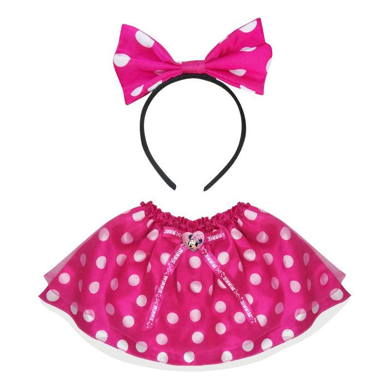 Disfraz Minnie Falda Con Cintillo Rosado Para Niñas Disney - Louicid