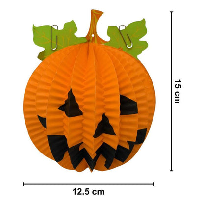 Esfera Calabaza De Papel 15x12.5cm Decoración Para Halloween Medidas - Louicid