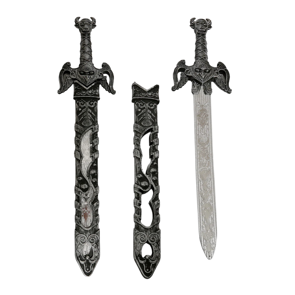 Espada medieval de plástico con funda para niños, 54 cm - Louicid