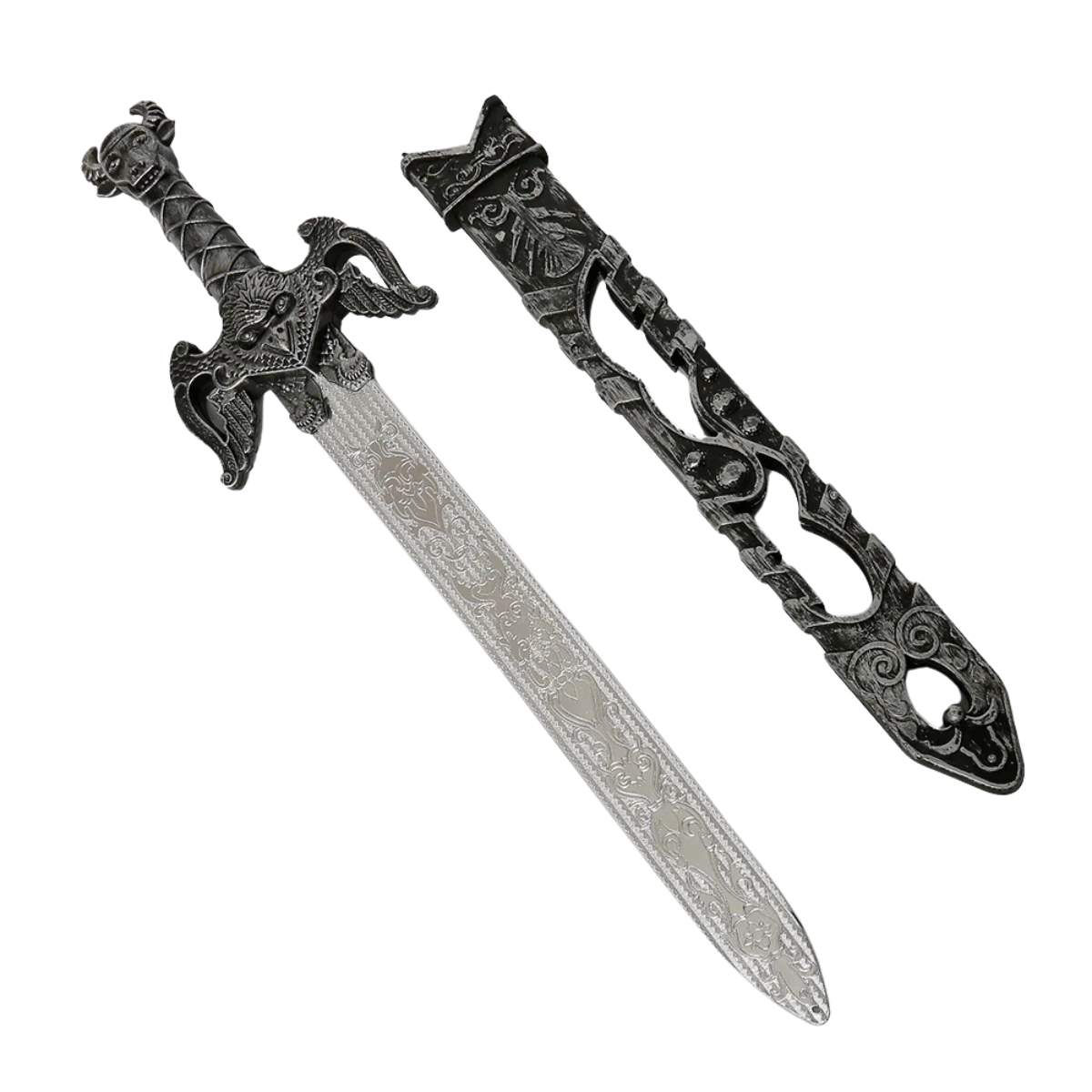 Espada medieval de plástico con funda para niños, 54 cm - Louicid
