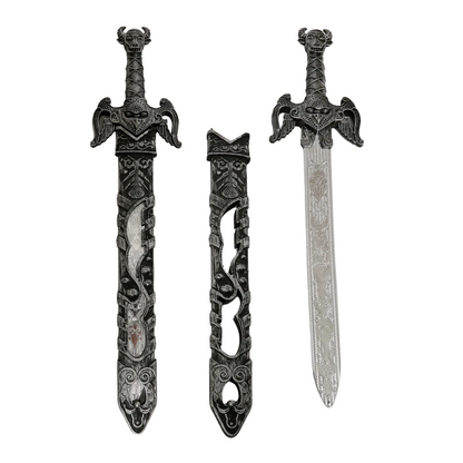 Espada medieval de plástico con funda para niños, 54 cm - Louicid