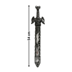 Espada medieval de plástico con funda para niños, 54 cm con sus medidas - Louicid