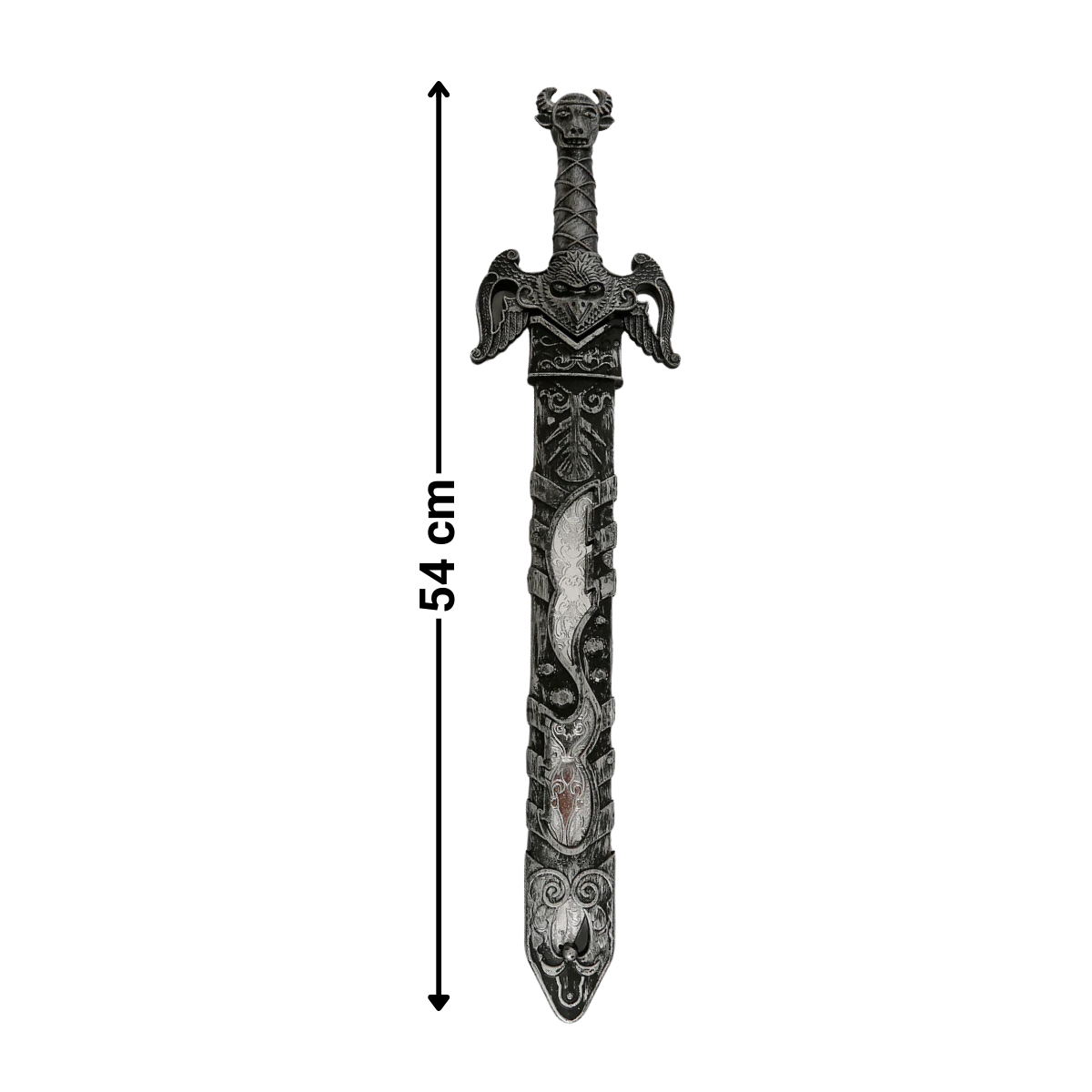 Espada medieval de plástico con funda para niños, 54 cm con sus medidas - Louicid