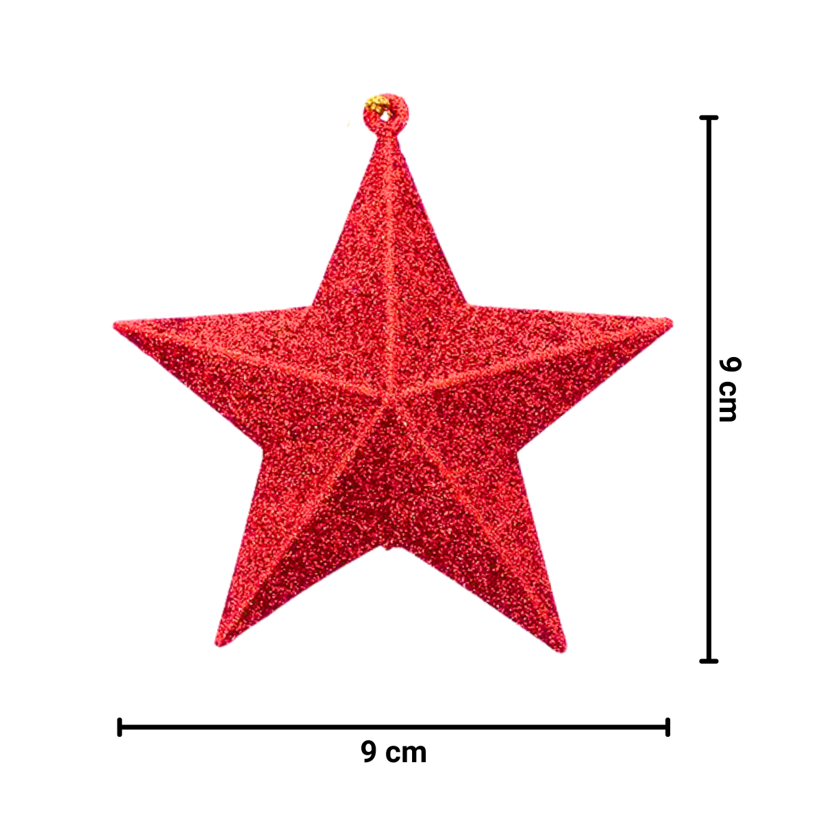 Estrella Adorno Navidad Rojo Medidas - Louicid