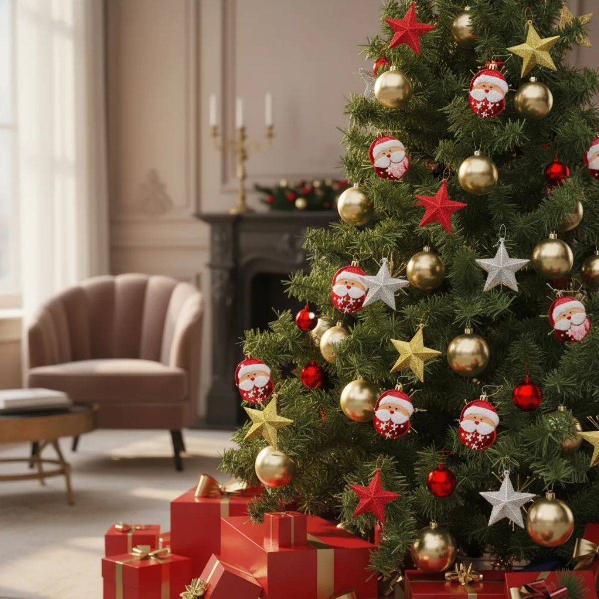 Estrellas Tricolor Adorno Navidad en arbolito - Louicid