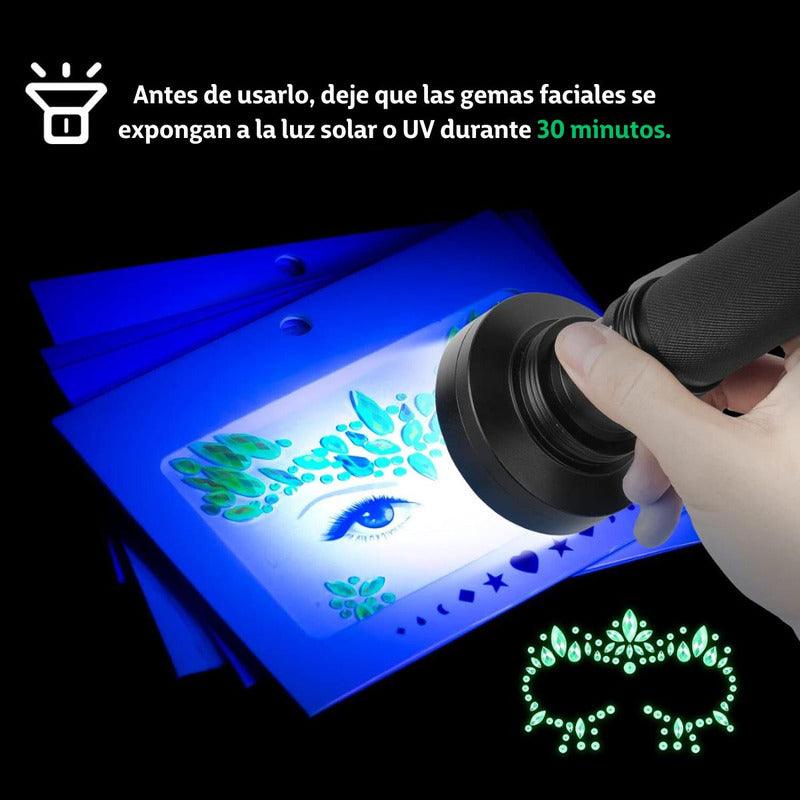 Gemas Adhesivas Para Cara Brilla En La Oscuridad Halloween - Louicid