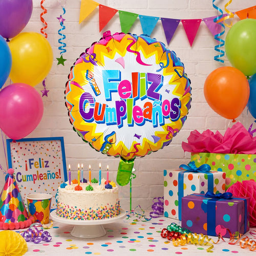 Globo Foil Feliz Cumpleaños 45cm Fiesta - Louicid