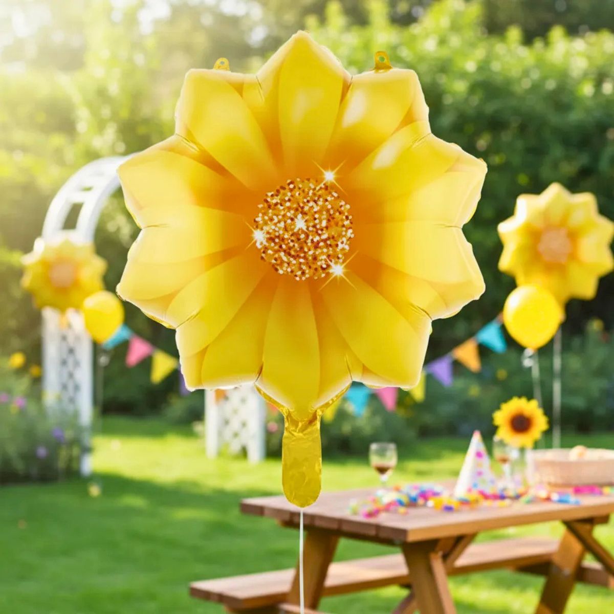 Globo Mylar Flor Amarilla 44x53cm Cumpleaños - Louicid