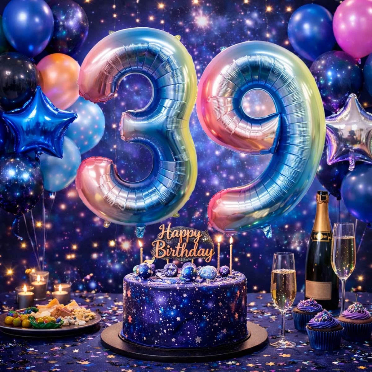 Globo Número Tornasol 81cm Número 39 - Louicid