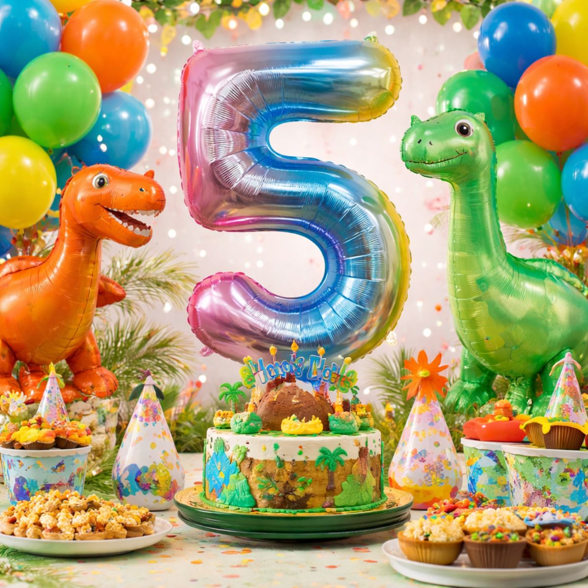 Globo Número Tornasol 81cm Número 5 Cumpleaños - Louicid