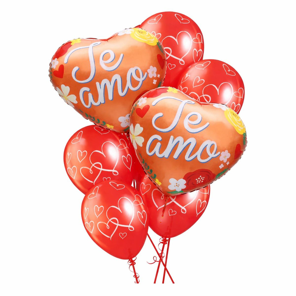 Globos Foil Corazón Te Amo 7 Piezas - Louicid