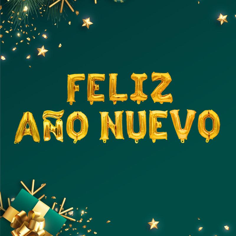 Set Globos Metálicos Letras Feliz Año Nuevo Para Decoración - Louicid