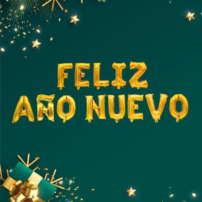 Set Globos Metálicos Letras Feliz Año Nuevo Para Decoración - Louicid