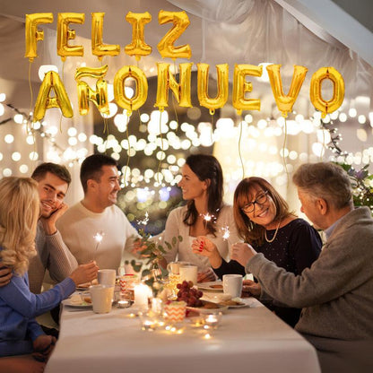 Set Globos Metálicos Letras Feliz Año Nuevo Para Decoración - Louicid