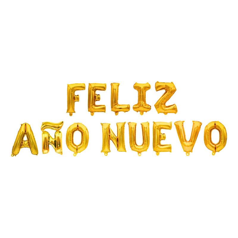 Set Globos Metálicos Letras Feliz Año Nuevo Para Decoración - Louicid