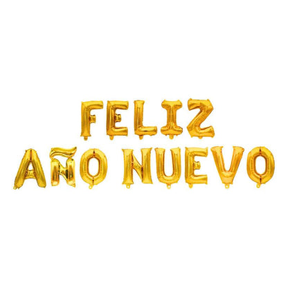 Set Globos Metálicos Letras Feliz Año Nuevo Para Decoración - Louicid