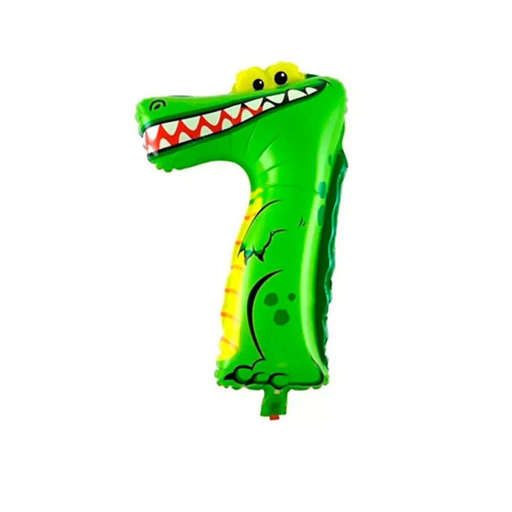 Globos Número Animalitos 45cm Fiesta de cumpleaños Cocodrilo - Louicid