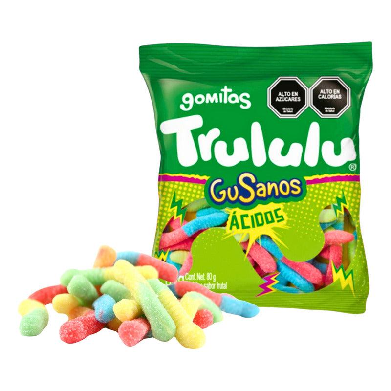 Gomitas Trululu Gusanos Ácidos Sabor Frutal Bolsa De 80gr - Louicid
