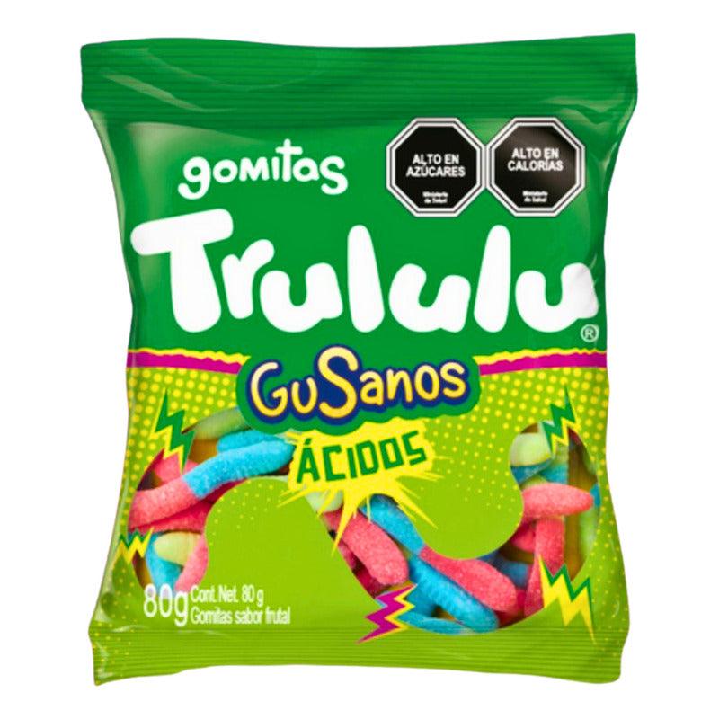 Gomitas Trululu Gusanos Ácidos Sabor Frutal Bolsa De 80gr - Louicid