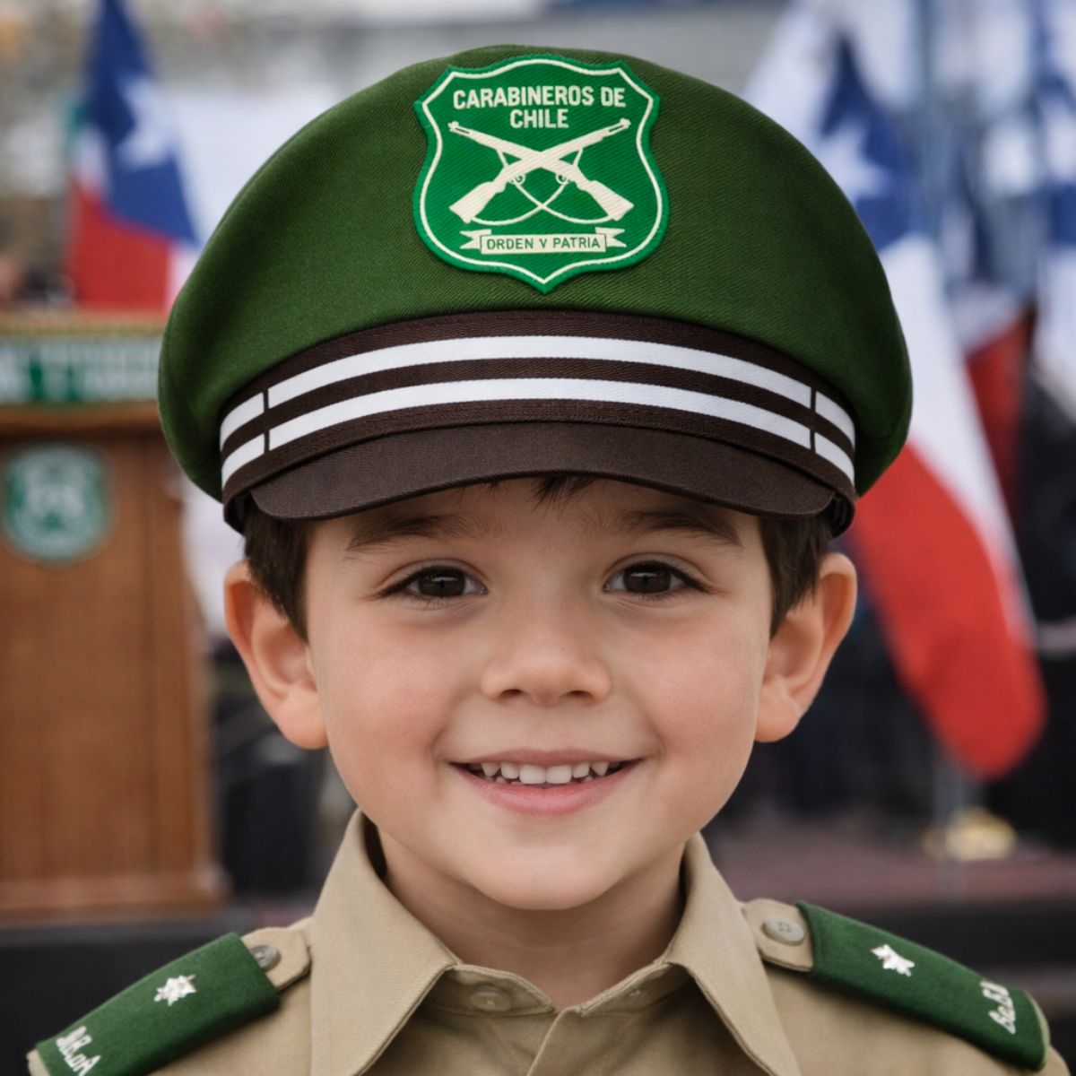 Gorra Carabineros De Chile Disfraz Para Niños Presentación - Louicid