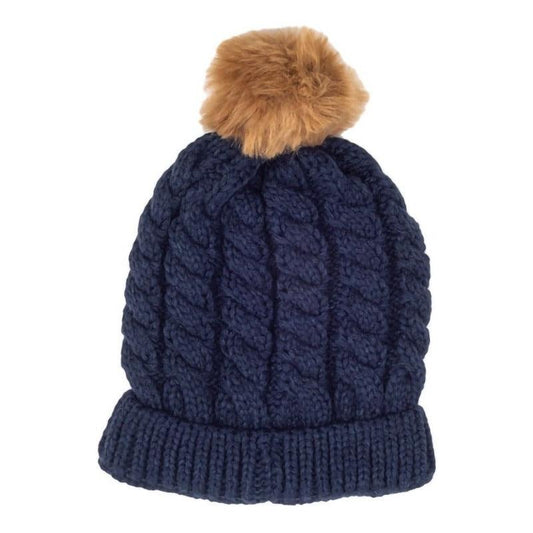 Gorro Con Pompón Peludo Denim Colloky - Louicid