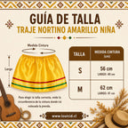 Guia de Talla Traje Nortino Amarillo Niña 3 Piezas Sombrero - Louicid